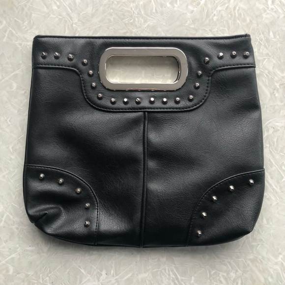 Black Studded Clutch by Cato - Picture 1 of 6